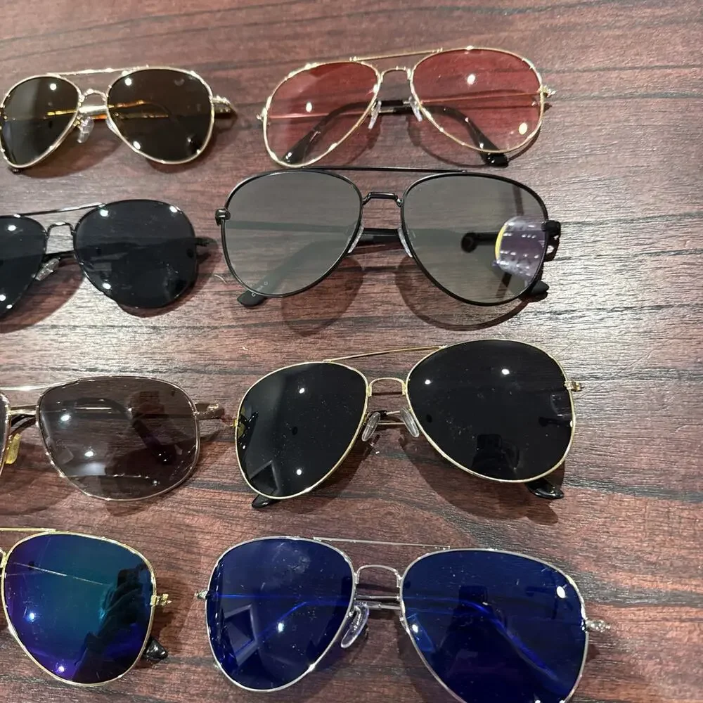 Lot Of 12 Unbranded Aviator Sunglasses Unisex Mens Women’s E29
